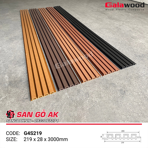 Lam sóng gỗ nhựa ngoài trời Galawood G4S219 Coffee